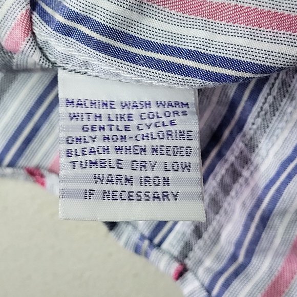 ALAN FLUSSER Men’s Long Sleeve Casual Shirt Size Large Multi- Color Stripped Top - Picture 8 of 13